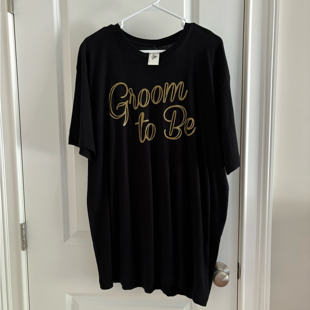 NWT Men’s Disney Store Groom To Be Shirt Bridal Black Sz XL